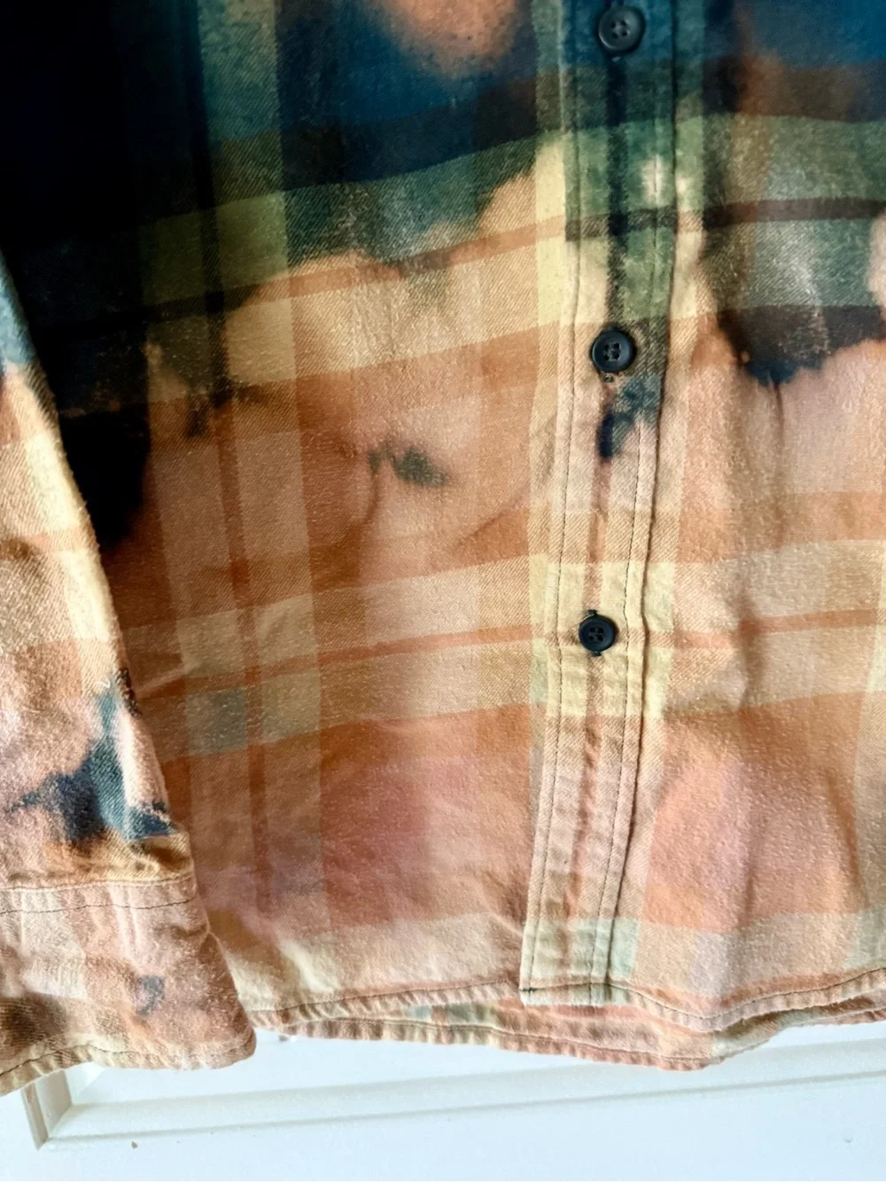 J.Crew Green & Blue Plaid Custom Dip-Dye Flannel 100% Cotton